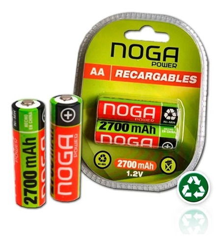 Cargador Pilas Recargables Aa Aaa + 2 Pilas Noga Aa Ng-5900