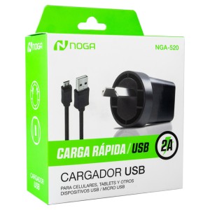 CARGADOR NOGA TABLET CELULAR USB 5V 2A NGA-520
