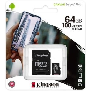 TARJETA MICRO SD KINGSTON 64GB CANVAS SEL+